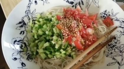 トマトときゅうりのおそうめん