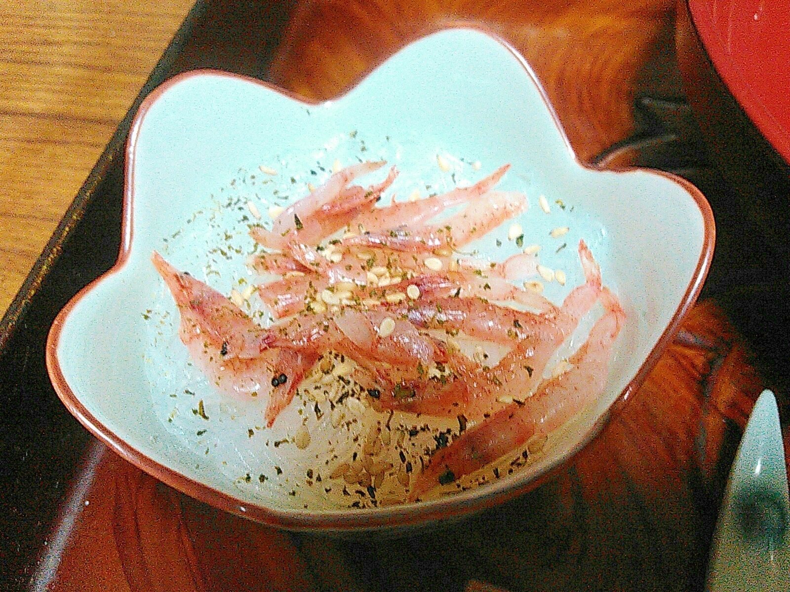 生桜海老と胡麻&緑茶香る春雨の酢の物