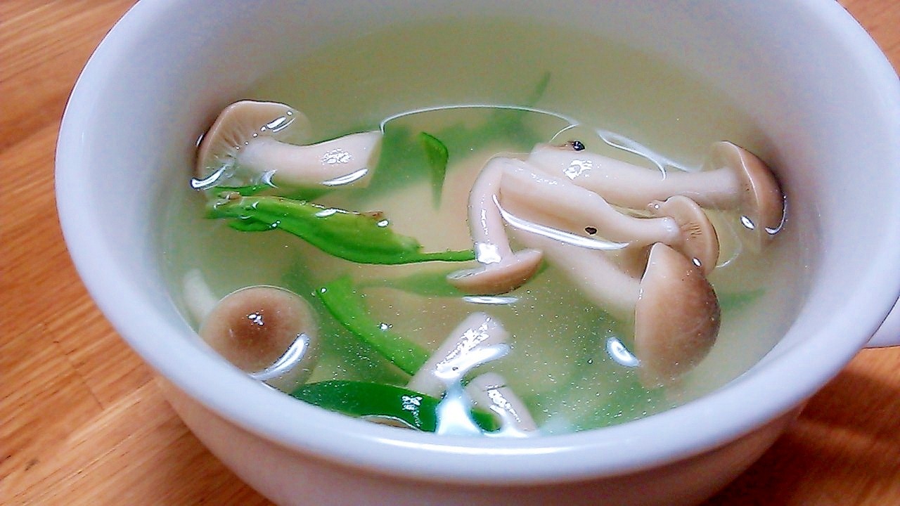 ピーマンときのこの中華スープ