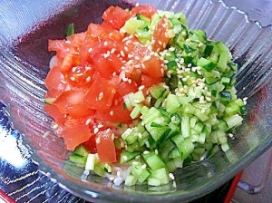 トマトときゅうりのおそうめん