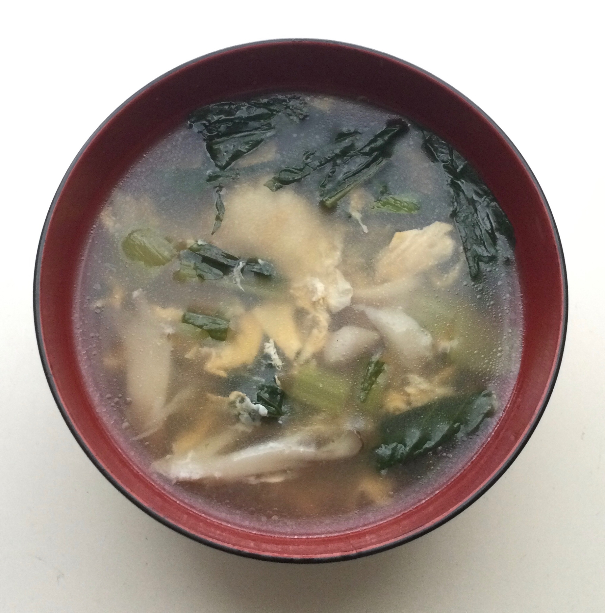 小松菜と舞茸と卵のスープ