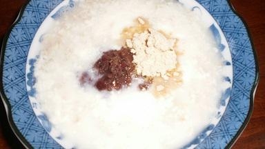 オートミールのヨーグルトと餡のデザート