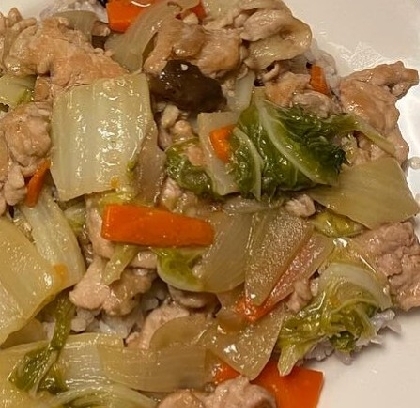 鶏むねとキャベツの中華丼