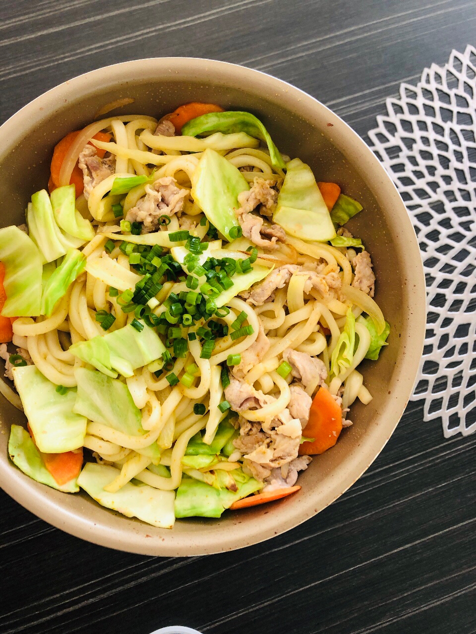 常備野菜で☆カレー風味の焼きうどん