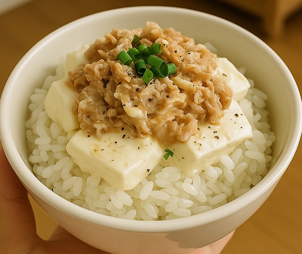 ツナマヨ豆腐丼