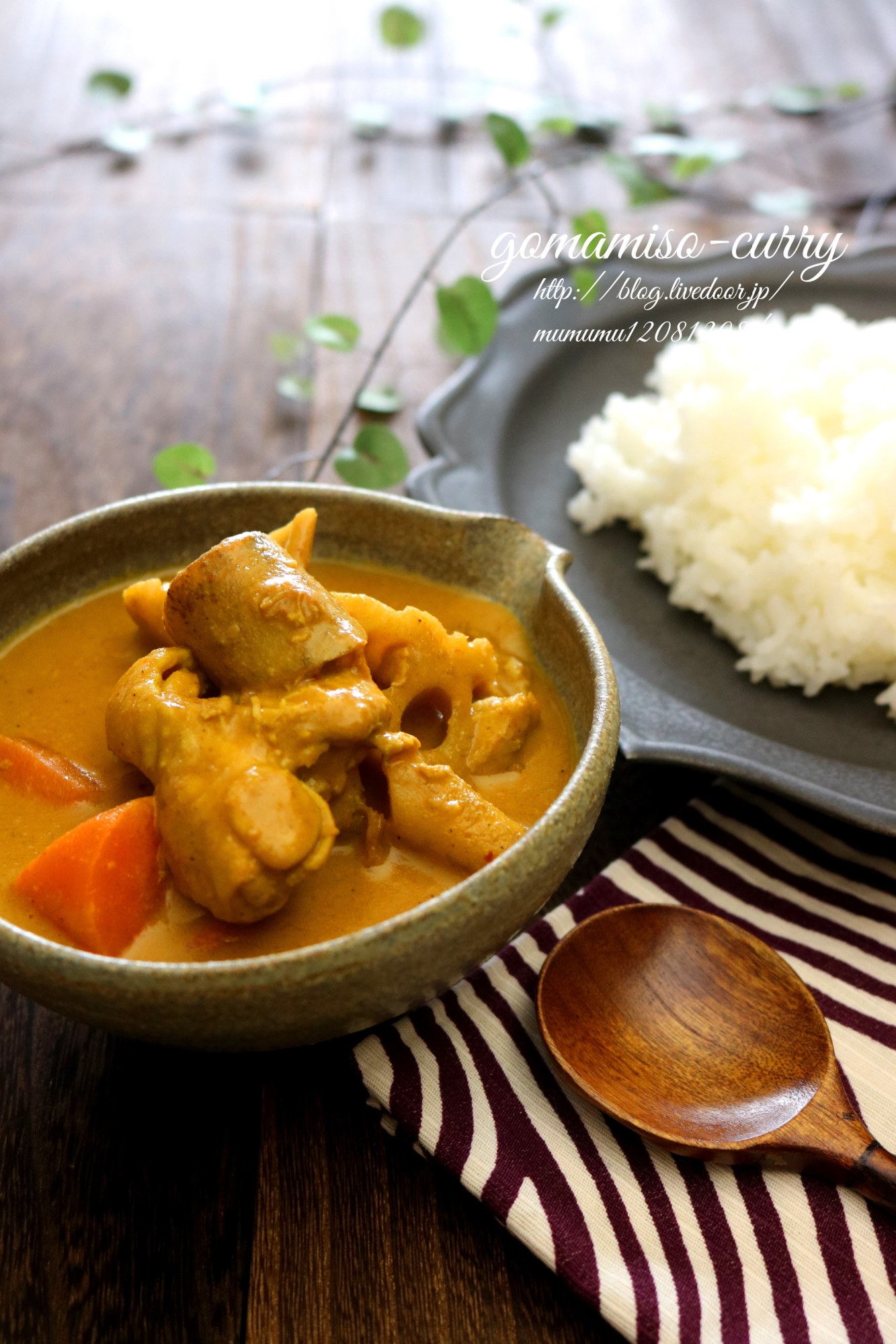 ごま味噌香る、根菜と鶏肉の和風カレー。