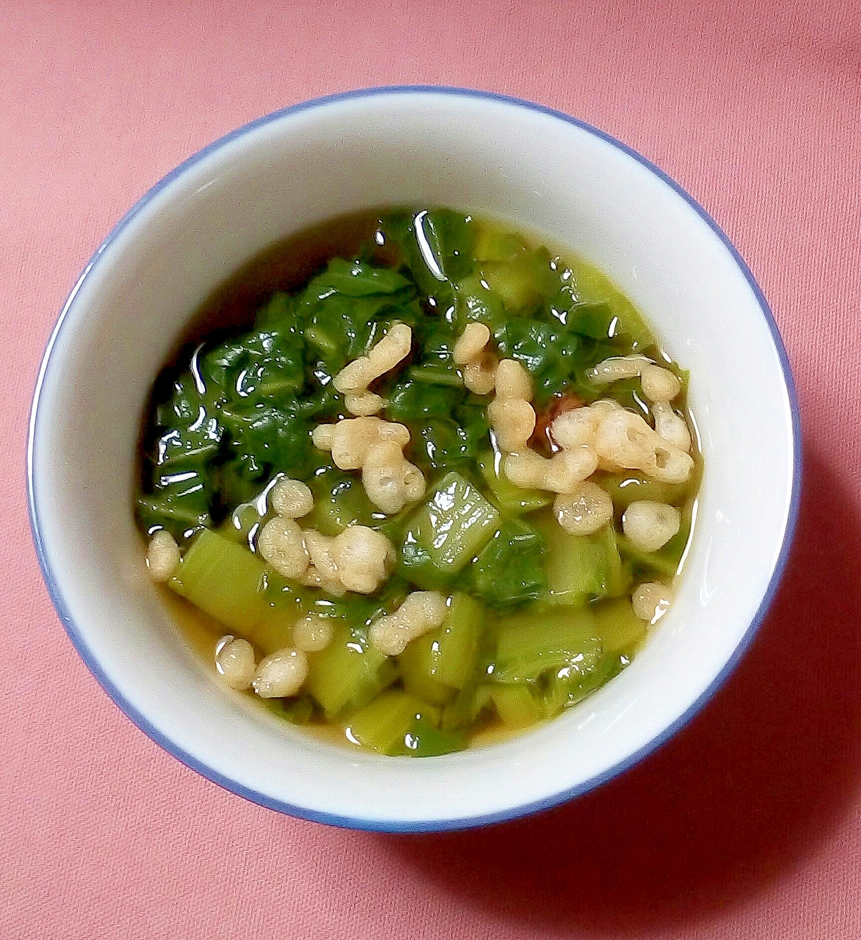 高菜と天かすの味噌汁