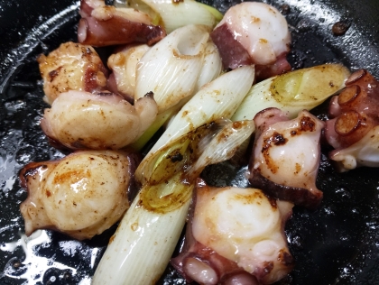 超絶簡単！タコとネギをバターと醤油で炒めてみた
