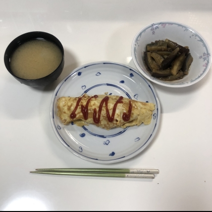 おうちカフェ♪基本のオムライス。包み方のコツも♪