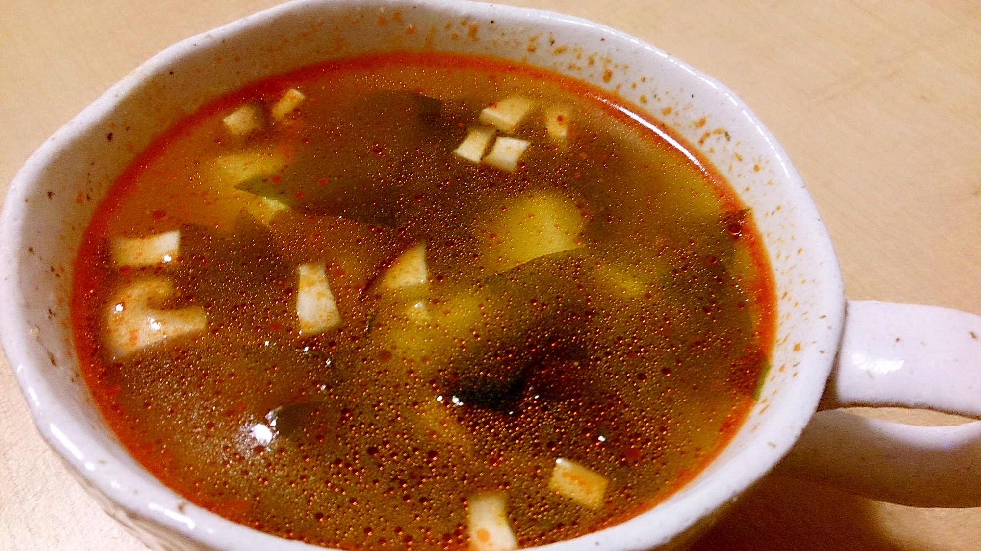 食べるラー油を使って簡単スープ