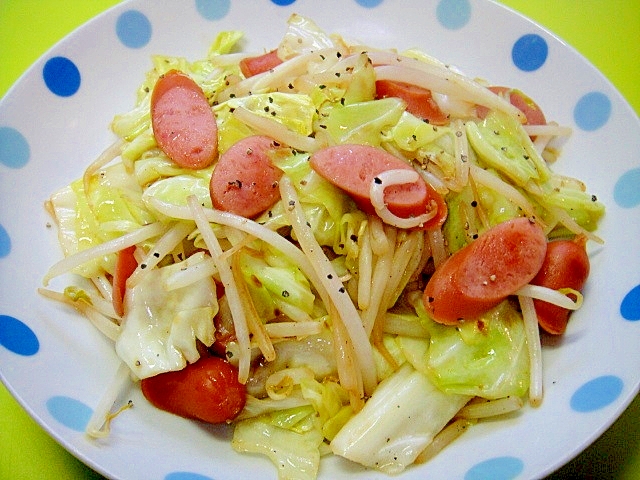 キャベツともやしウインナーの焼肉のたれ炒め レシピ 作り方 By Mint74 楽天レシピ