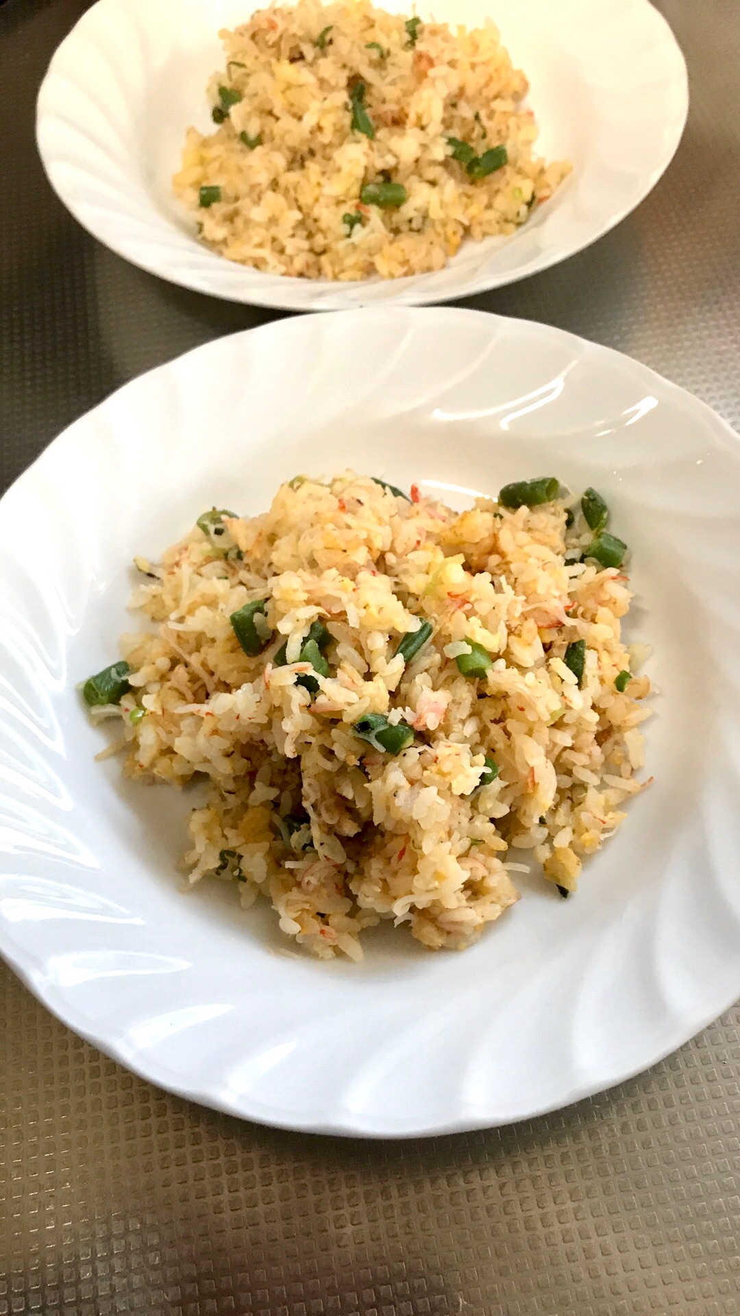 カニカマといんげんのチャーハン