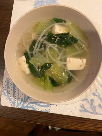 チンジャオロースを作ったので、中華スープを作りました。美味しかったです。