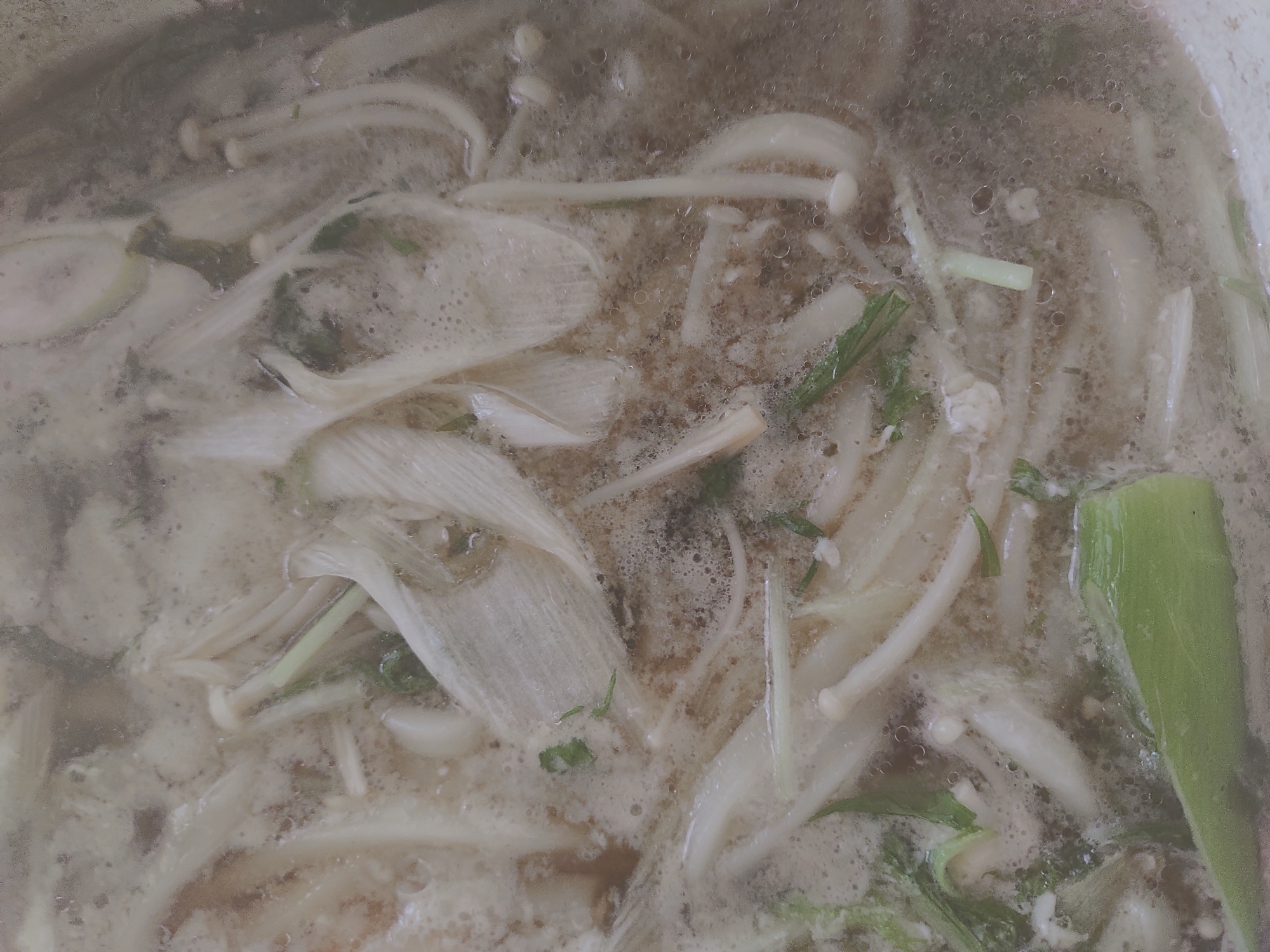えのきねぎ豚肉スープ