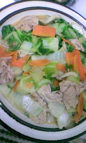 白菜と豚肉の甘辛炒め