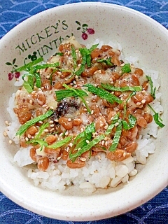 納豆の食べ方-梅しそ生姜♪