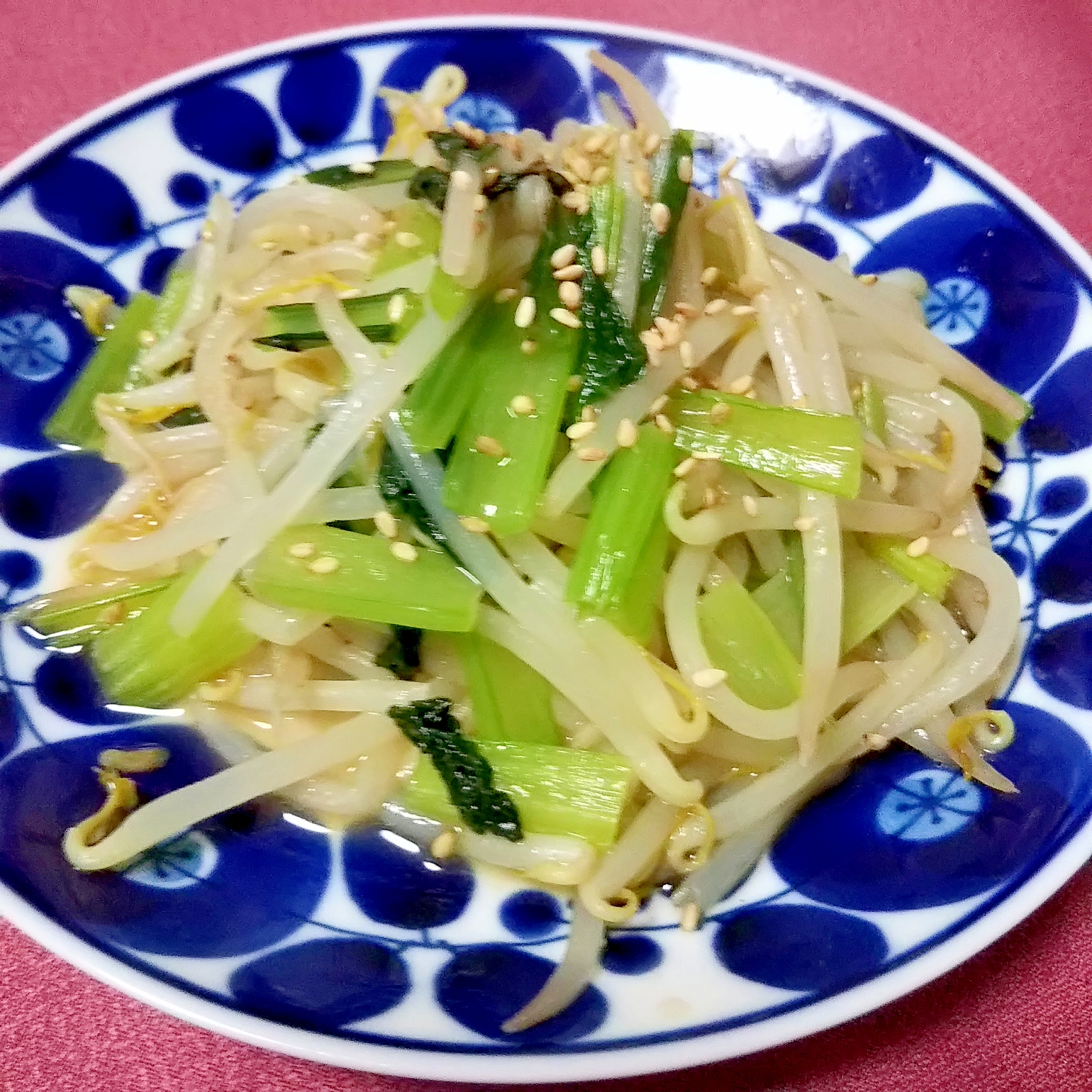 ごま香る~もやしと小松菜の白だし和え