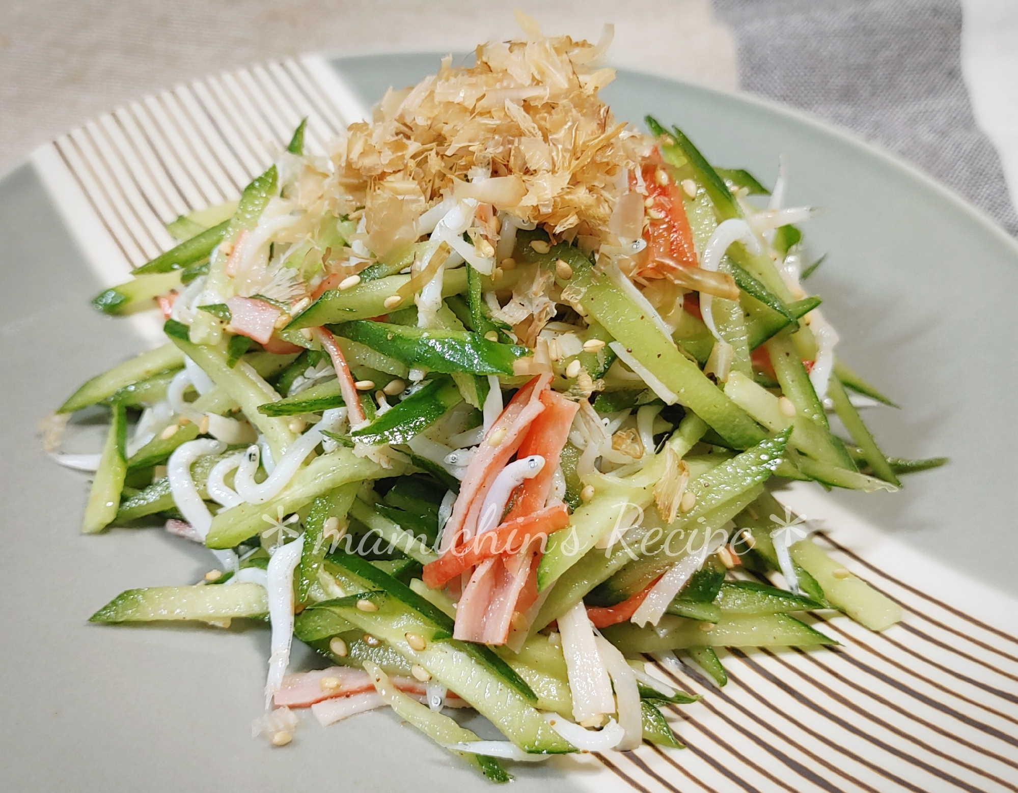 きゅうり＊しらす＊カニカマ〜和風Salad