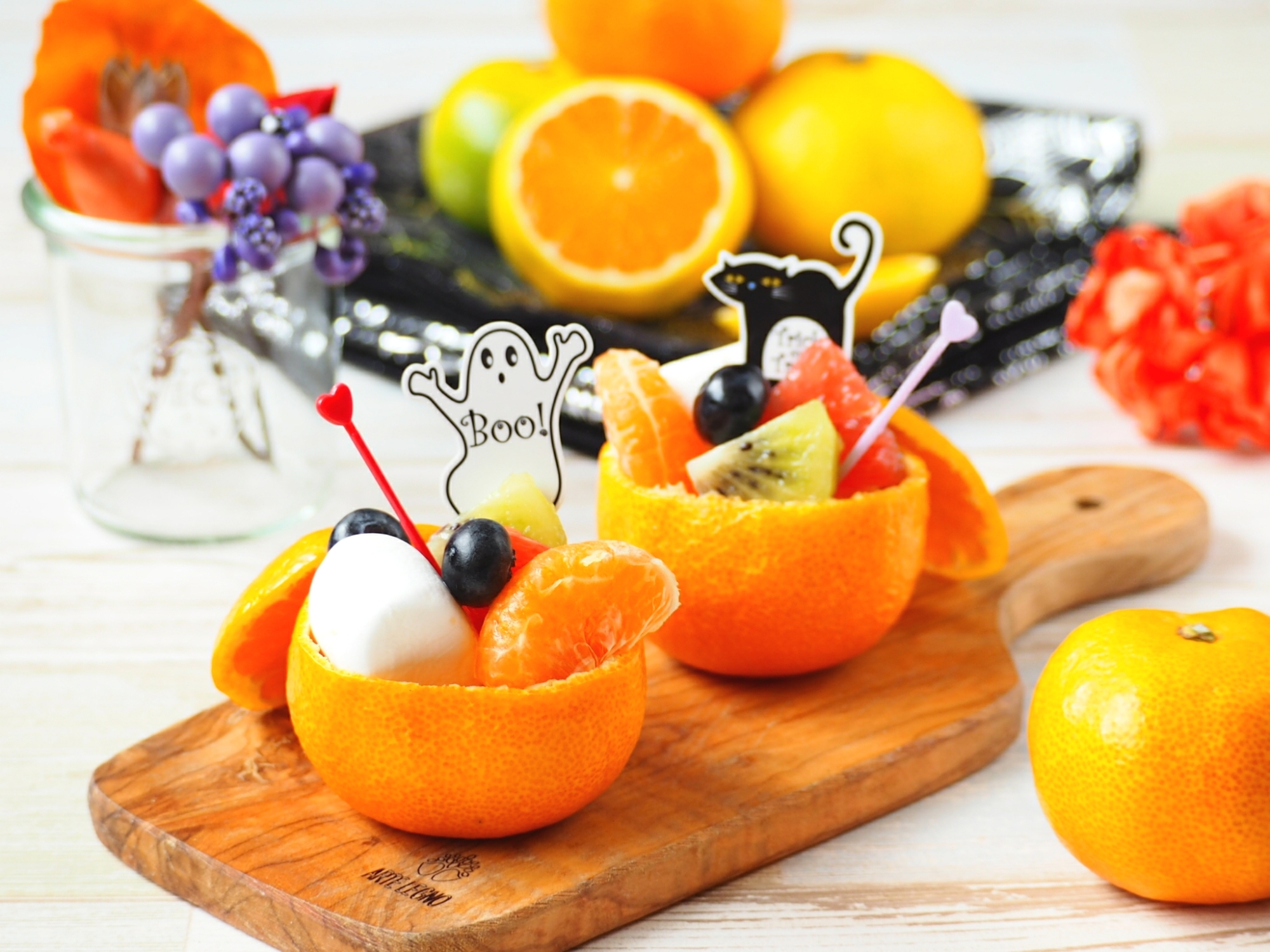 みかんカップでフルーツハロウィン レシピ 作り方 By Kumakumasumi 楽天レシピ みかんカップでフルーツハロウィン レシピ 作り方 By Kumakumasumi 楽天レシピ