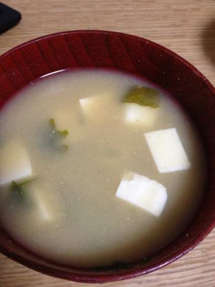 混ぜてからの写真で失礼σ(^_^;)今日はお豆腐のお味噌汁に☆ご馳走様でした(*^^*)