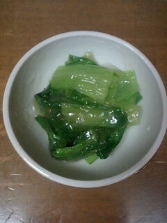 とろ～り青梗菜、中華風の味付けで美味しかったです☆チンで簡単にできるのも嬉しいです♪ごちそうさまでした＾＾/