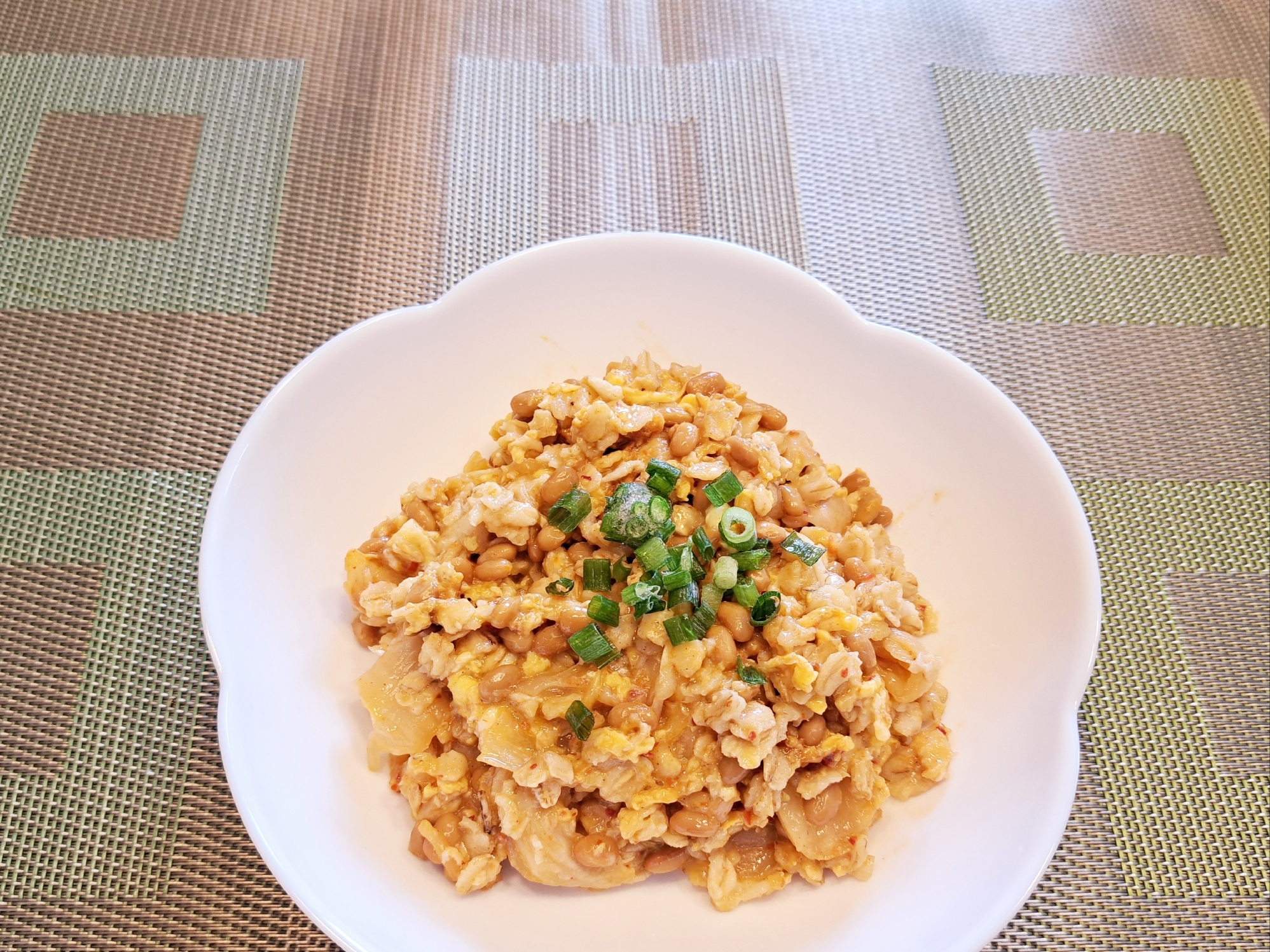 オートミールで！納豆キムチ チャーハン