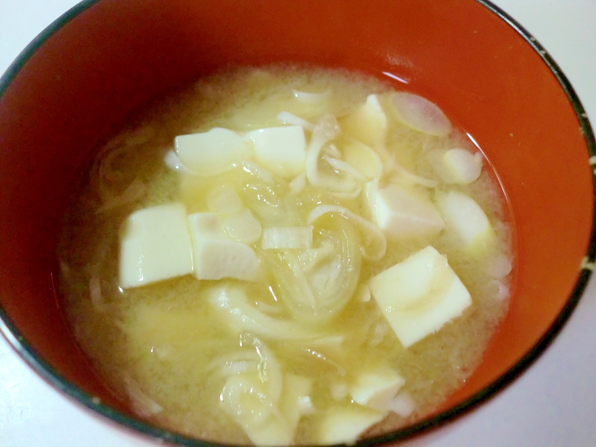 あったまる♪豆腐とみょうがの味噌汁