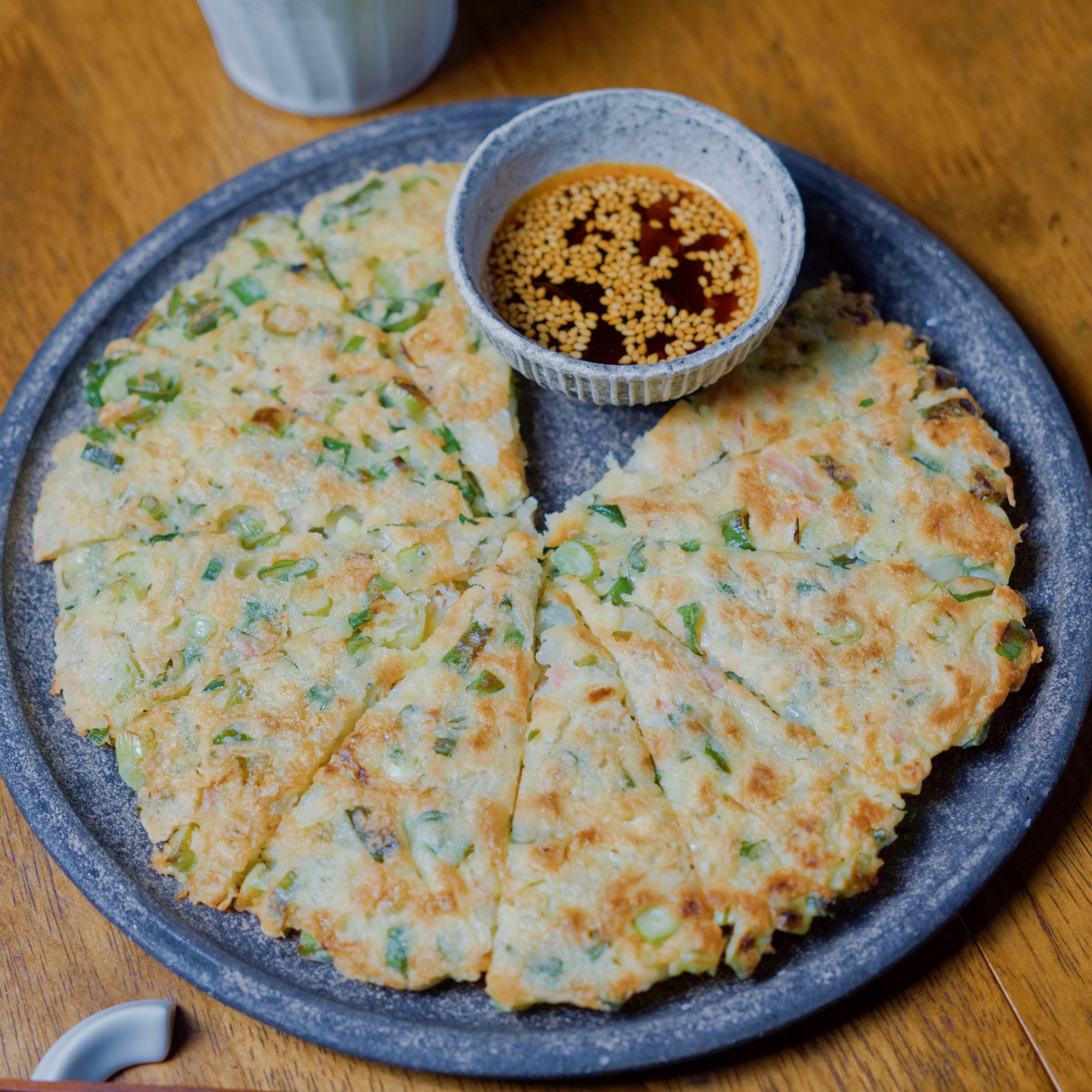 しらす干しと紅しょうがのねぎチヂミ【朝鮮・主食】