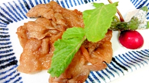 豚バラスライスのオリーブオイル焼き