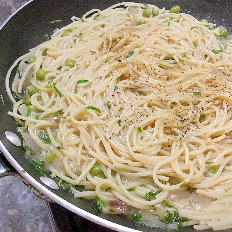 簡単☆緑の野菜で☆しっかり味のスープスパゲティ