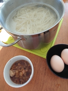 残ったブリ大根をリメイク☆素麺のつけ麺風