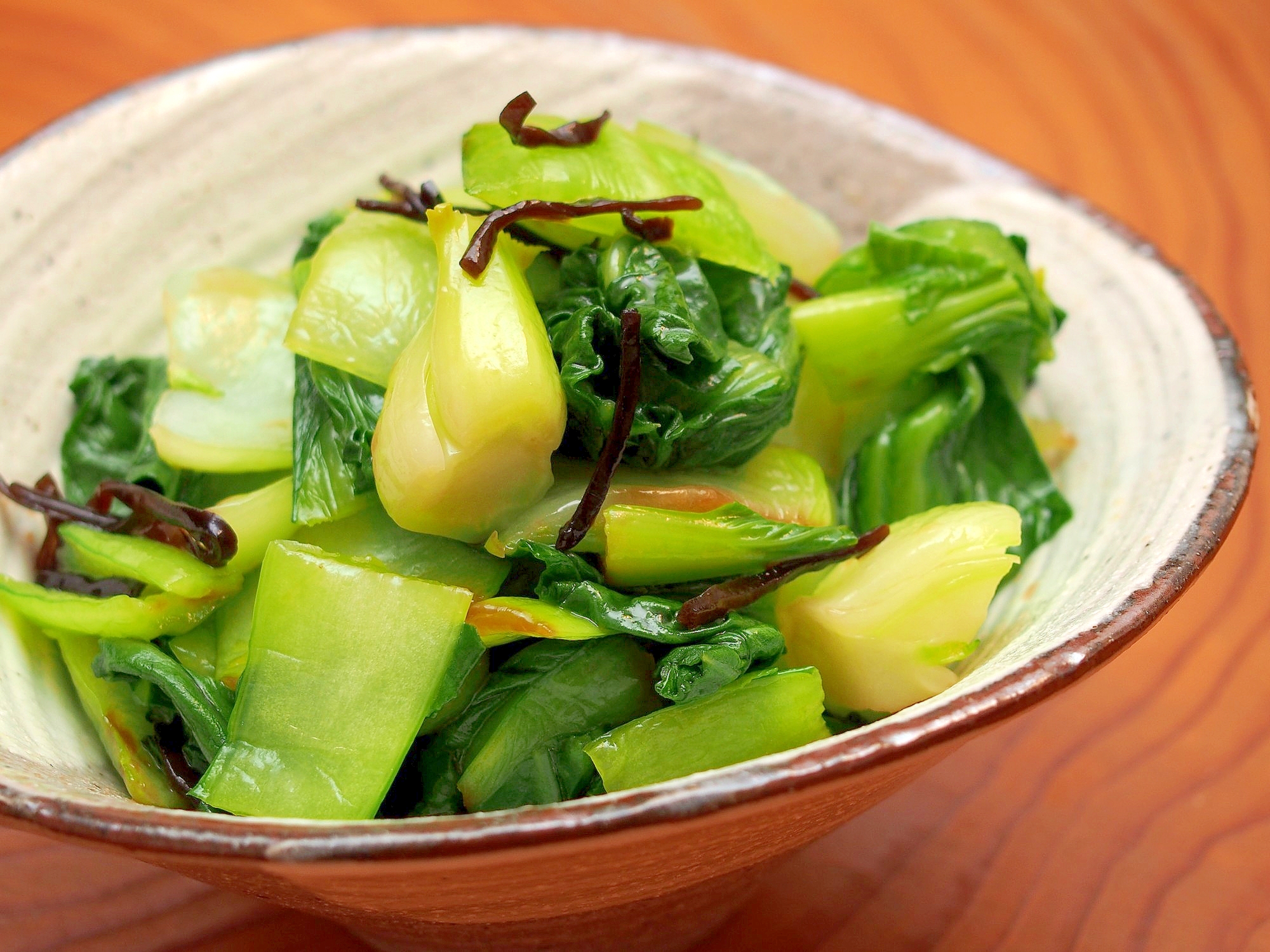 簡単おつまみ！青梗菜の塩昆布和え