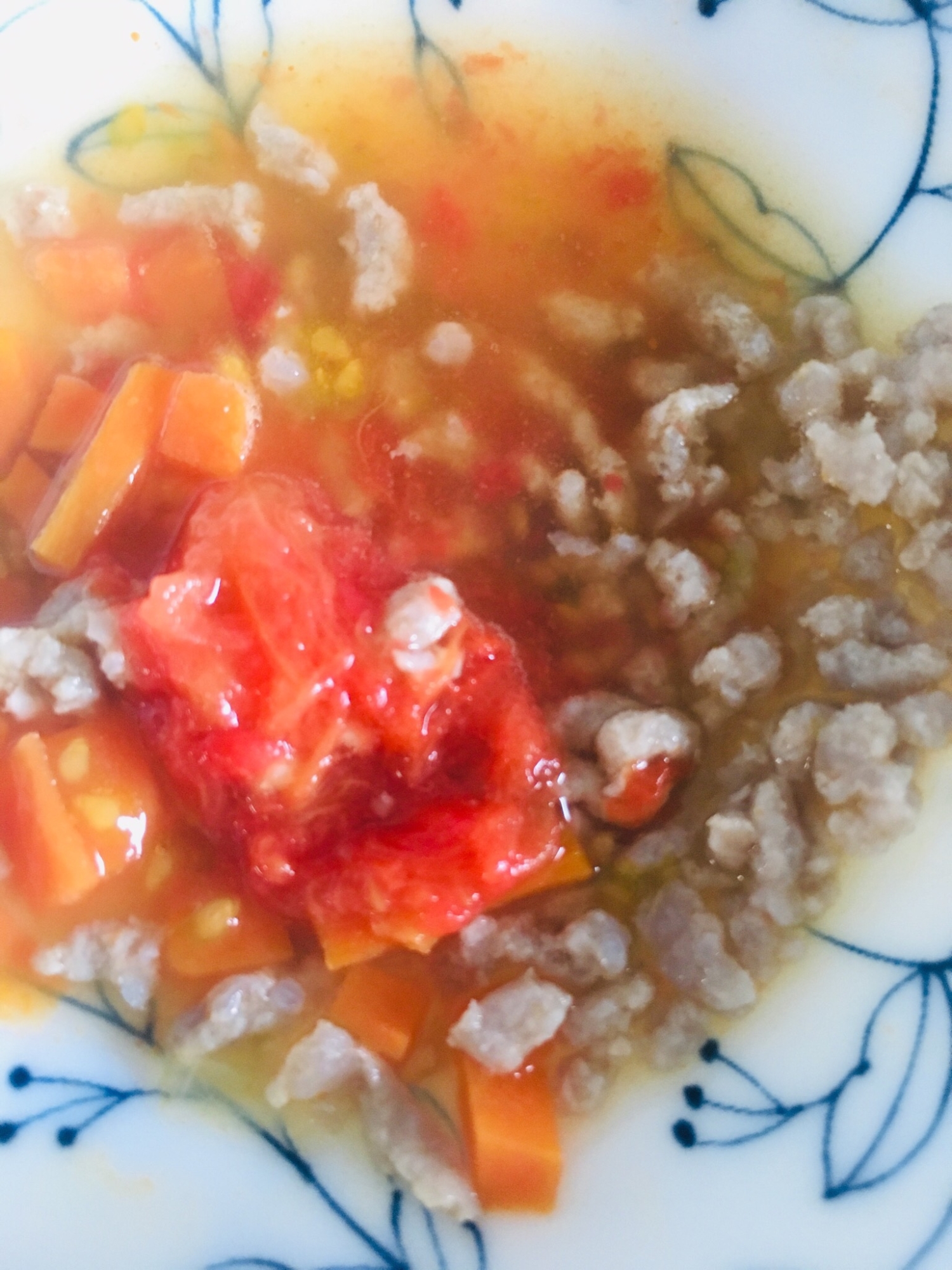 ⁑離乳食カミカミ期⁑ひき肉のトマトスープ