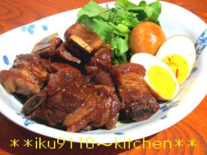んまっ♪豚スペアリブのマーマレード煮込と煮卵