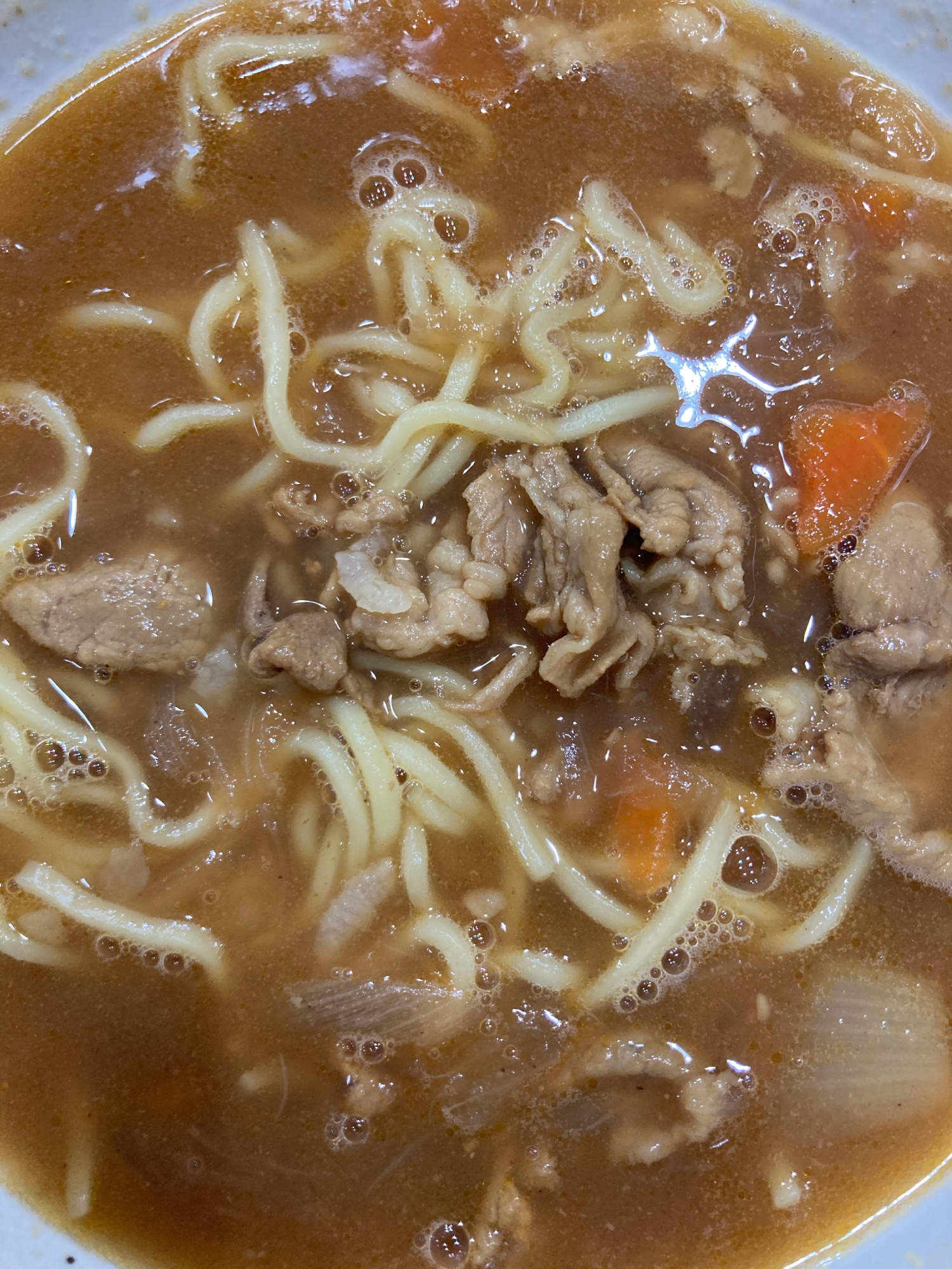 麺つゆでカレーラーメン