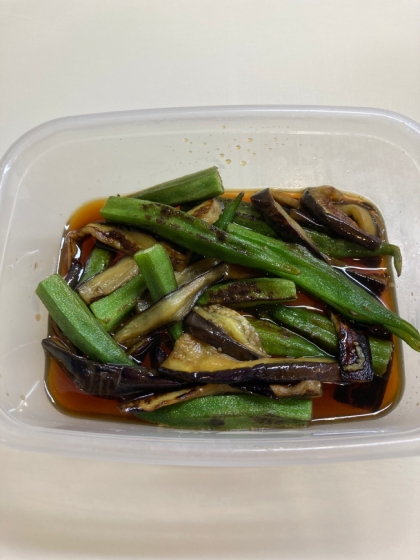 レンジで完結！ナスとオクラの煮びたし風♪