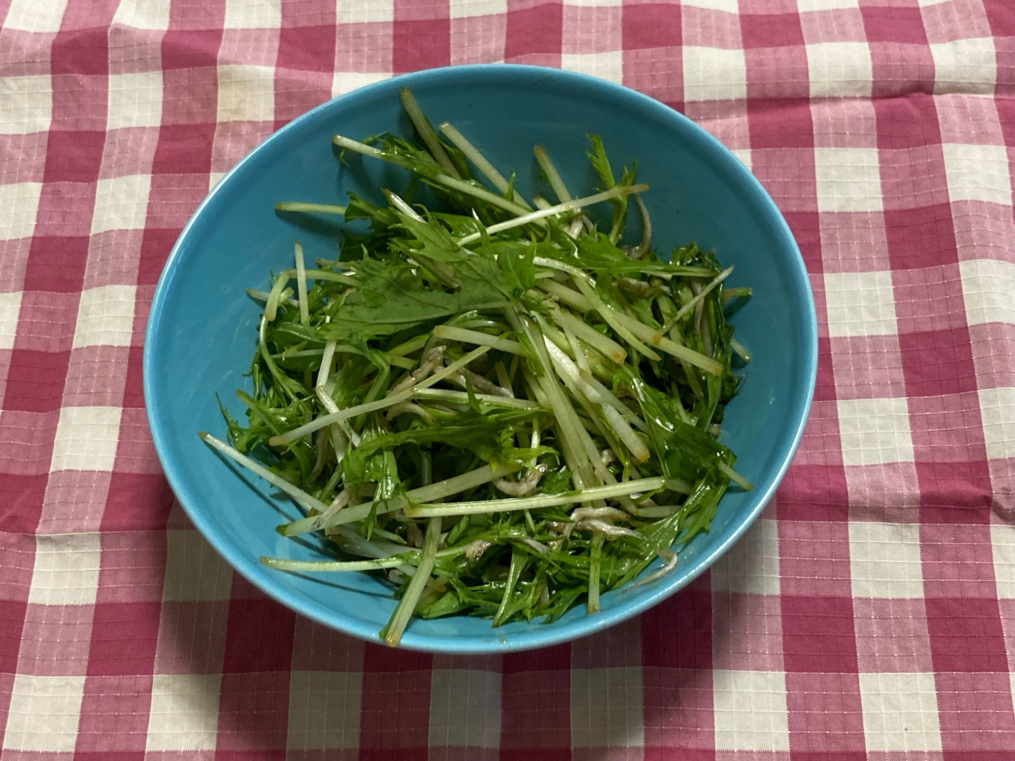 うちのサラダ　水菜とじゃこの中華サラダ