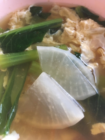 大根と小松菜の和風たまごスープ