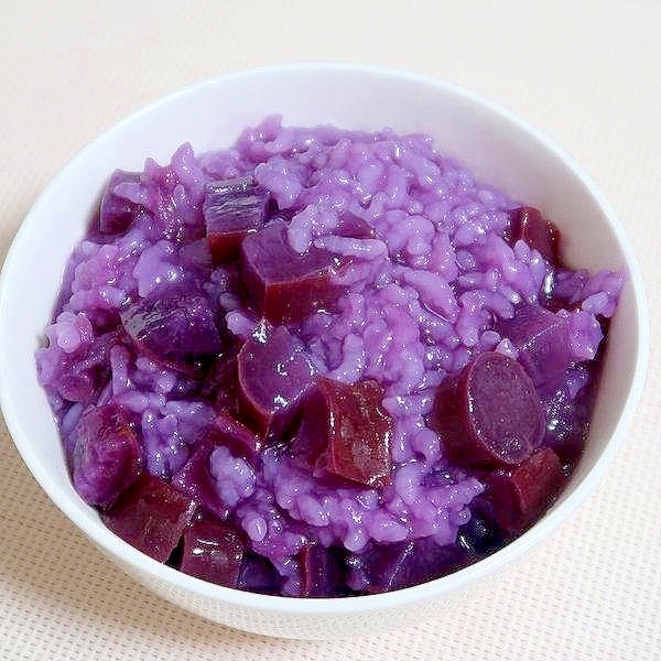 むらさきいものおかゆ（紫芋粥）☆ほんのり甘い