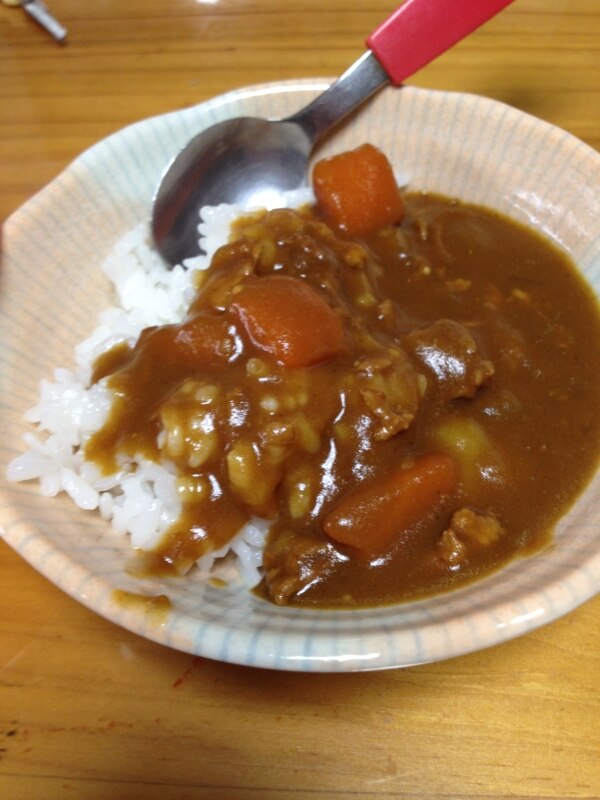 あまり肉のカレーライス