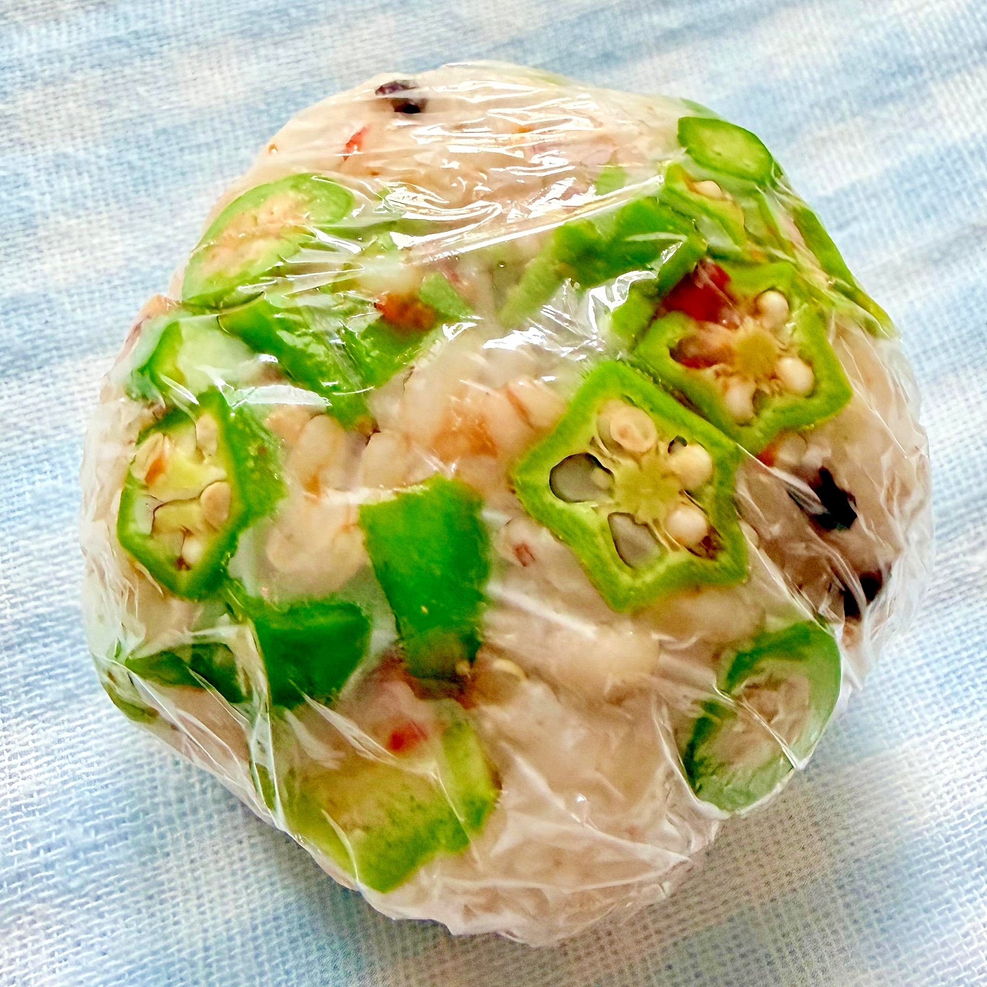 ねばシャキおくらのおにぎり⋆⸜ ⚘ ⸝⋆