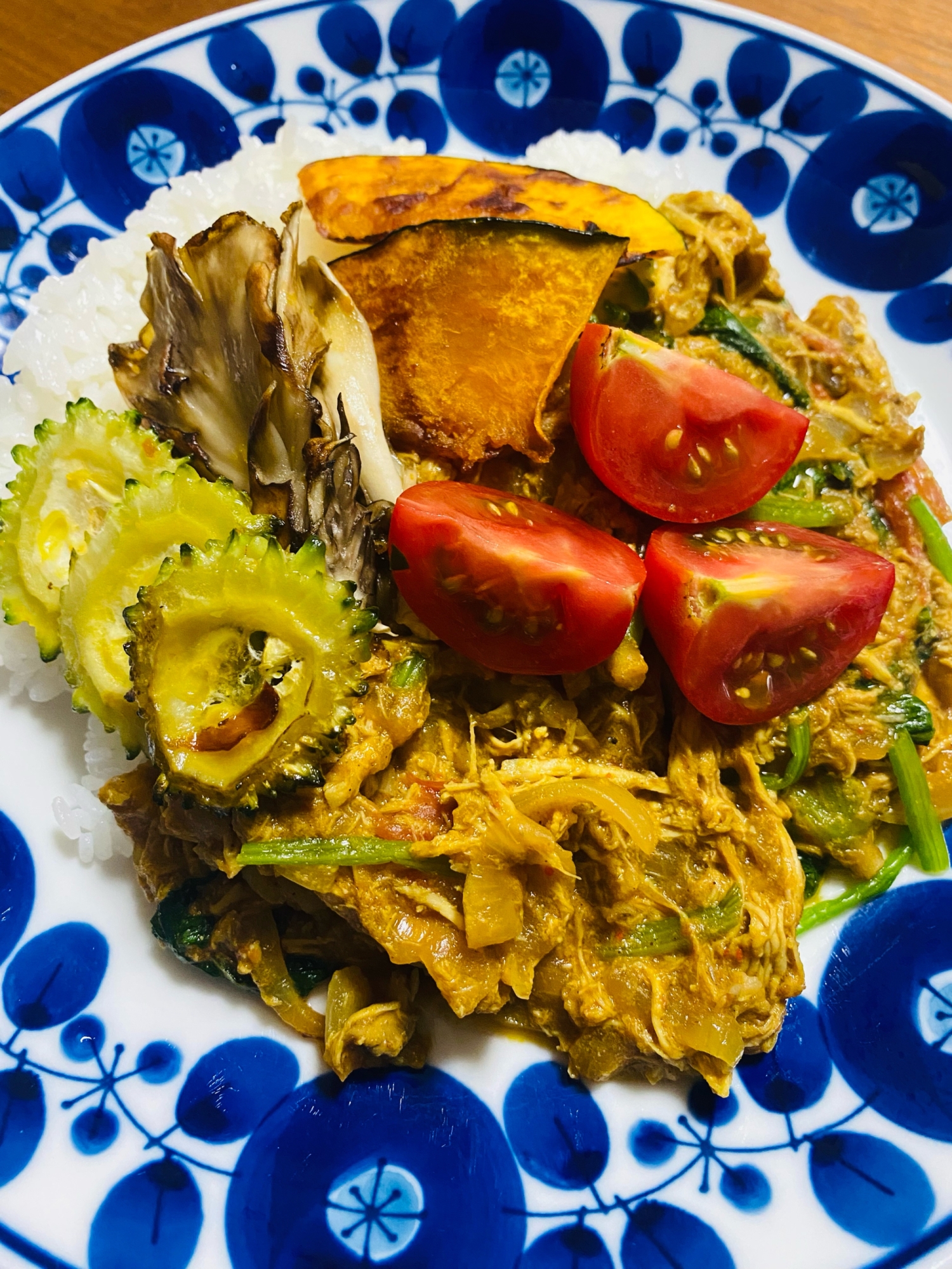 ロティサリーチキンで♪野菜カレー