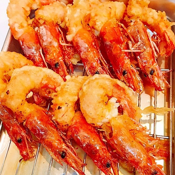 サクッと揚げてカリッとおかしら付き 赤エビの天ぷら レシピ 作り方 By えだ豆カシューナッツ 楽天レシピ サクッと揚げてカリッとおかしら付き 赤エビの天ぷら レシピ 作り方 By えだ豆カシューナッツ 楽天レシピ