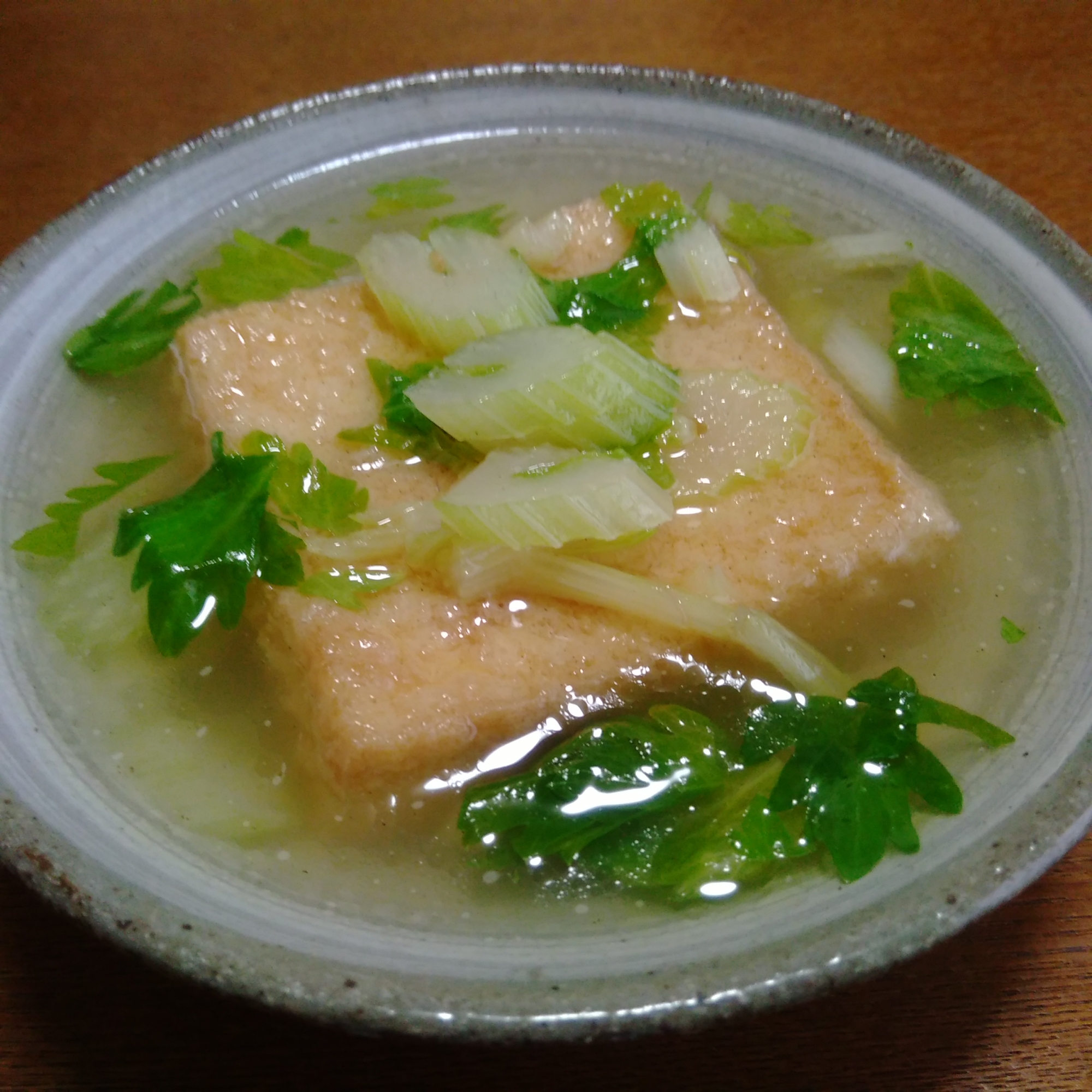 厚揚げとセロリのスープ煮