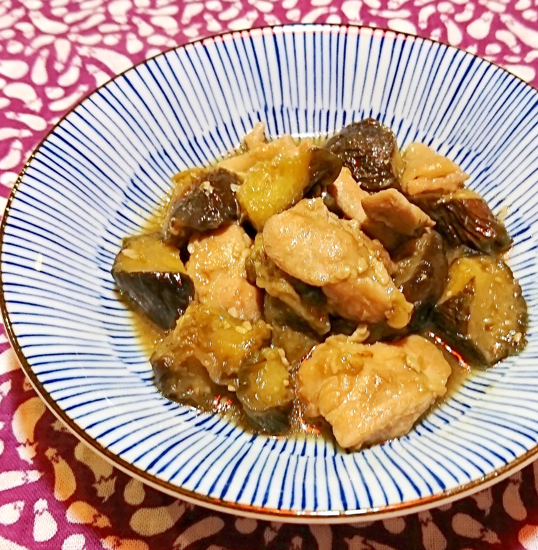 茄子と鶏肉の味噌煮