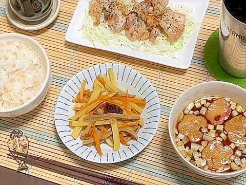 黒はんぺんとじゃがいものきんぴらしゃきしゃきじたて