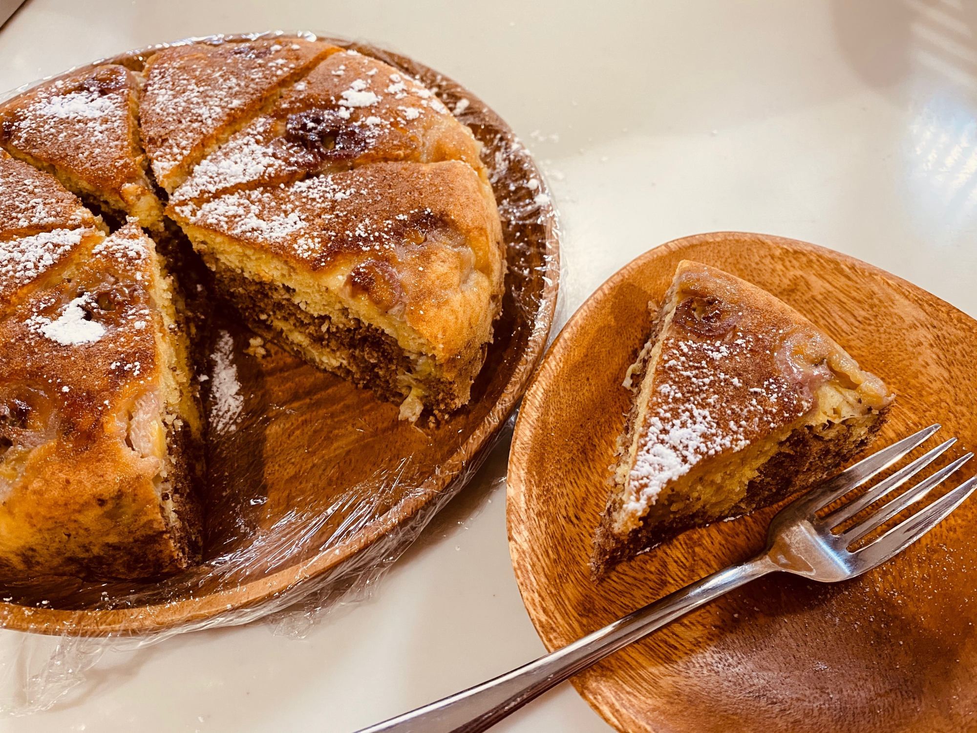 炊飯器で簡単ふわふわ！チョコマーブルバナナケーキ