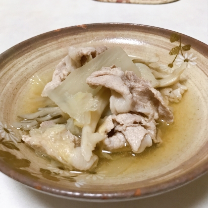 白菜と豚肉にシンプル鍋