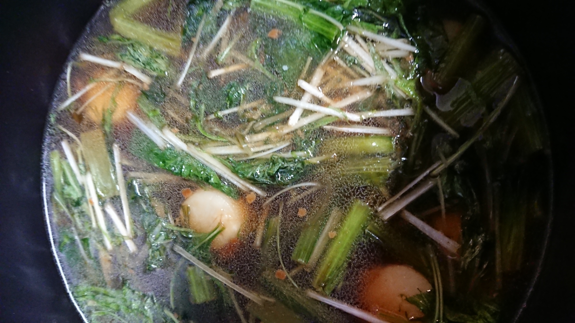 水菜と小松菜スープ