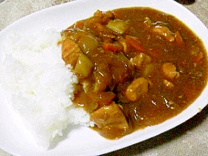 マイヤー電子レンジ圧力鍋で 時短 チキンカレー♪